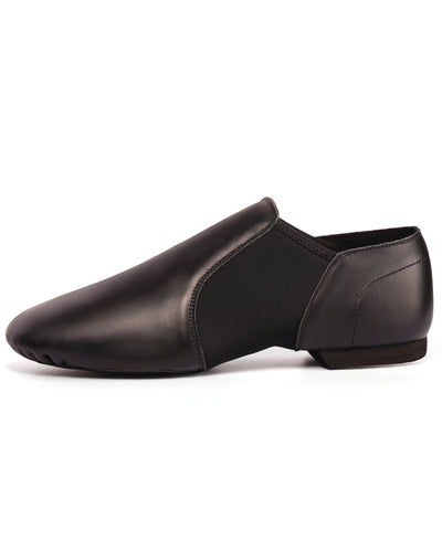 leather flex slip on tan jazz dance shoes with arch insert